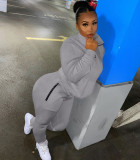 White Casual 1/4 Zipper Tracksuit