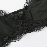 Black Lace Underwear Bra and Panty Lingerie Two Piece Set