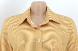 Kahaki Pinstripe TurnDown Collar Button Open Long Blouse Dress
