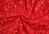 Red Sequin One shoulder Sleeveless Cut Out Sheath Maxi Dress
