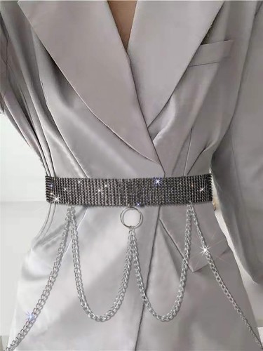 Shiny Beaded Chains O-Ring Girdle Belt