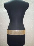 Shiny Gold Beaded Waist Belt