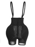 Black Underbust Waist Cami Translucent Butt Lift Shorts