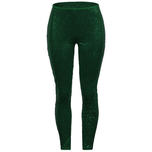 Sexy Sequin Green Bodycon Party Pants