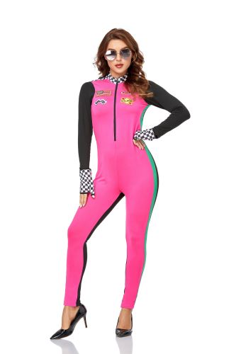 Pink Zip Up Jumpsuit Costume for Women