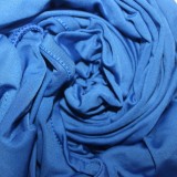Plus Size Blue Long Sleeve Hoody Jumpsuit