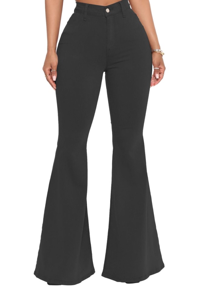 Black High Waist Flare Jeans