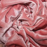 Pink Velvet Zipper Open Hoody Crop Top and Pants 2PCS Set