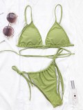 Green Halter Bikini Two Piece Set