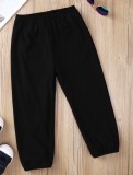 Kid Boy Black High Waist Ankle Banded Pants