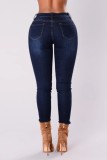 Dark Blue Fitted Jeans