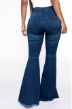 Dark Blue High Waist Flare Jeans