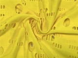 Yellow Hollow Out Zip Open Crop Top and High Waist Pant 2PCS Set