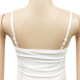White Cami Side Slit Maxi Dress
