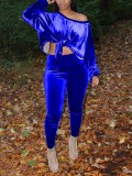 Velvet Royal Top and Pants Two Piece Set
