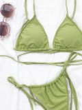 Green Halter Bikini Two Piece Set