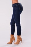 Dark Blue Fitted Jeans