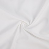 White Long Sleeve Blouse Dress with Belt