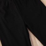 Kid Boy Black High Waist Ankle Banded Pants