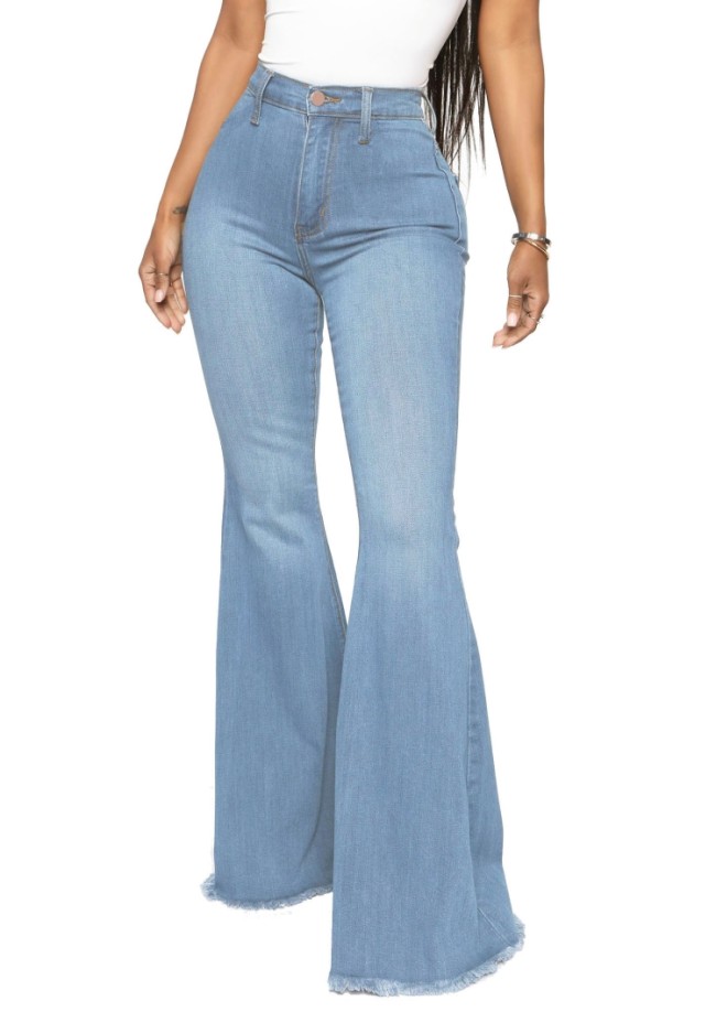 Light Blue High Waist Flare Jeans