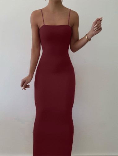 Red Cami Long Bodycon Dress