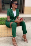 Patch Office Green Blazer and Pants Suit
