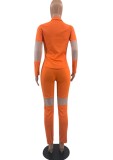 Patch Office Orange Blazer and Pants Suit
