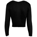 Knitted Black Long Sleeve Cardigan