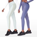 White Splicing High Waist Yoga Leggings