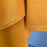 Yellow off shoulder Irregular Office Blazer and Pants 2PCS Set