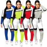 Green Colorblock Long Sleeve Two Piece Seatsuits
