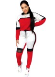 Red Colorblock Long Sleeve Two Piece Seatsuits