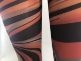 Orange Plunge Neck Crop Top and Print Legging 2PCS Set
