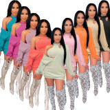 Khaki Knit Open Front Deep-V Dress and Halter Crop Top 2PCS Set