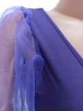 Purple Puff Sleeve U-Neck Slim Fit Jumpsuit