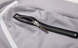 White Piping Grey U-neck Slinky Crop Top and Pants 2PCS Set