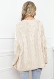 Apricot Crochet Drop Shoulder Loose Pullover Sweater