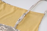 Golden Sequins Cami Top and High Slit Long Dress 2PCS Set