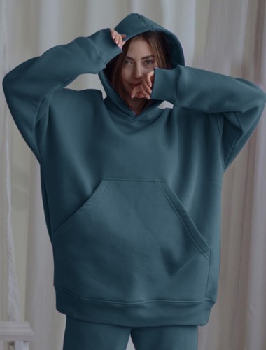Blue Front Kangaroo Pocket Hoody Sweatshirt