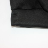 Black Drawstring Hoody Long Sleeve Mini Sweatshirt Dress