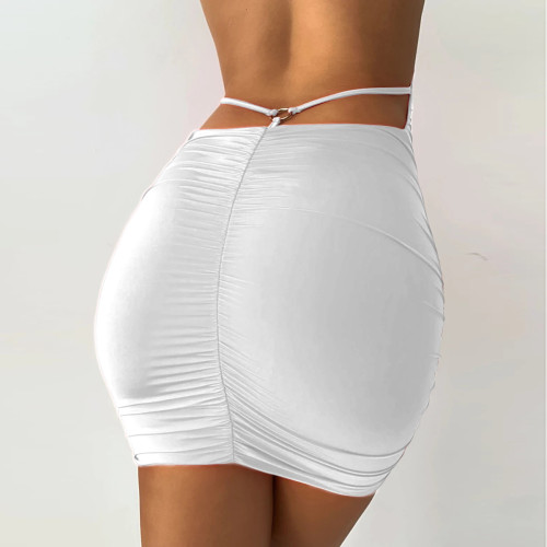 Sexy White Cami Backless Mini Dress