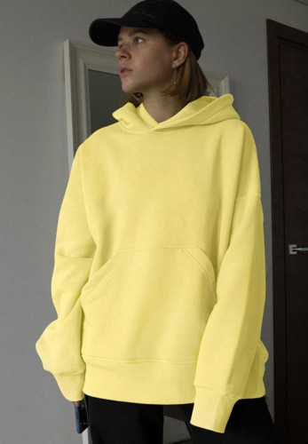 Yellow Front Kangaroo Pocket Hoody Sweatshirt