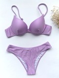 Purple Push Up Cami Bikini and Cover Up 3PCS Set