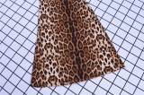 Trendy Leopard Print High Waist Flare Trousers