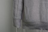 Grey Off Shoulder Long Sleeves Loose Sweater Top