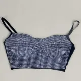 Rhinestone Black Cami Crop Top