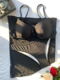 Black Push Up Cami Bikini and Cover Up 3PCS Set