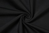 Black Mesh Patch Long Sleeve Round Neck Bodysuit