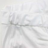 Plus Size Tie Dye Print White O-Neck Top And Pant 2PCS Set