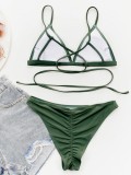 Green Cami High Cut Two Piece Bikini